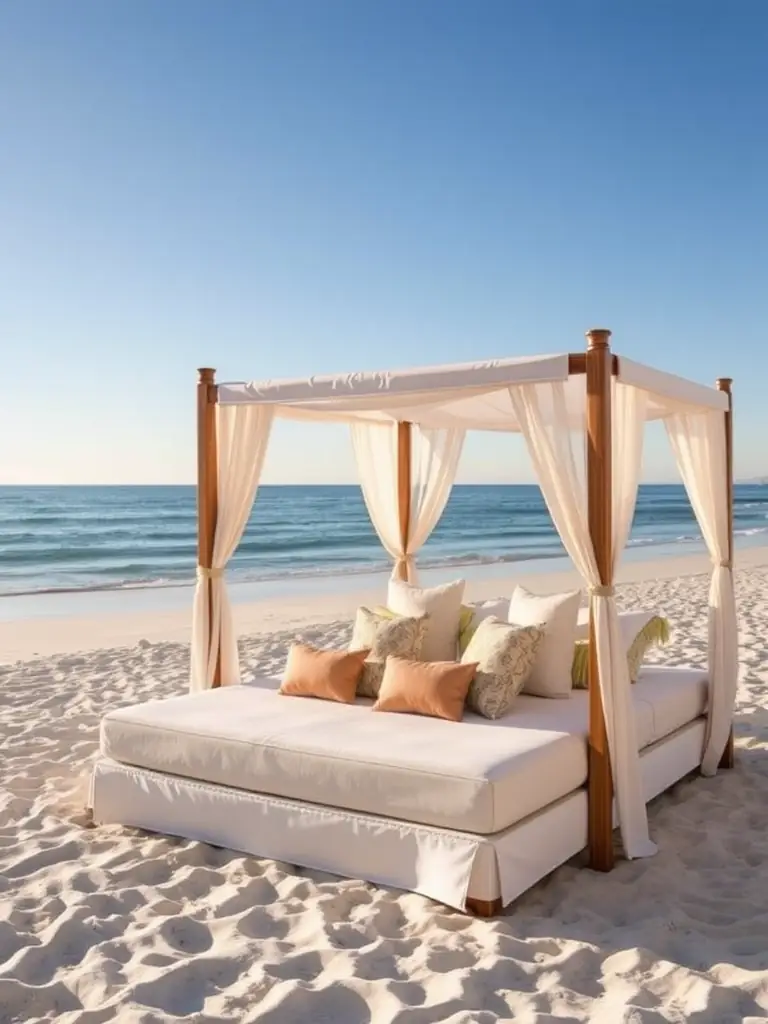 A wide, sandy beach in Coronado, California, with gentle waves lapping the shore and the iconic Hotel del Coronado in the background, under a clear blue sky. This image represents the beautiful beaches of Coronado.